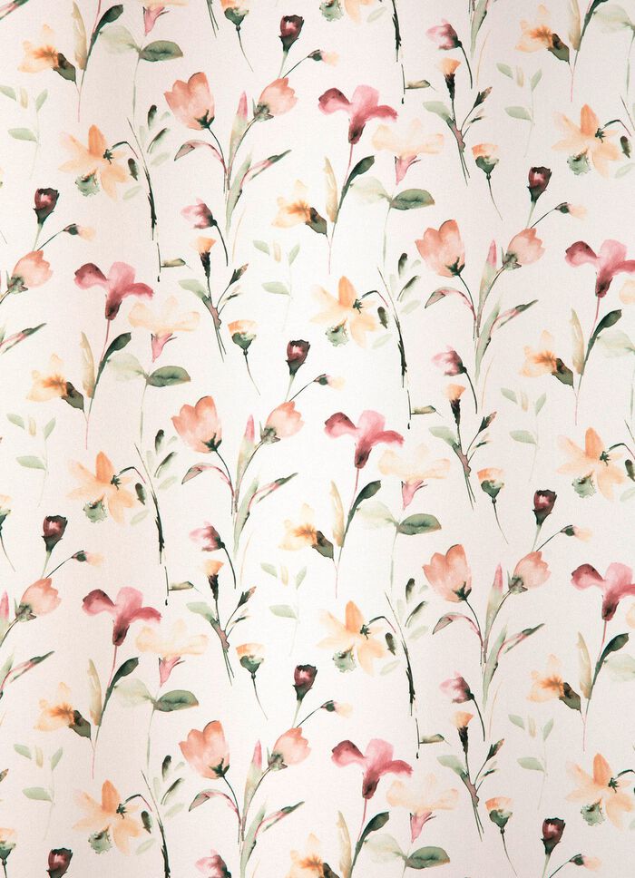 &Uuml;bergardine mit Blumen-Dessin und Universalschienenband 