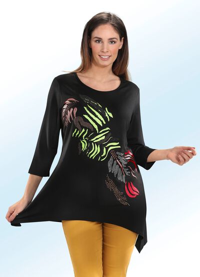 Longshirt mit effektvollem Motiv-Druck 