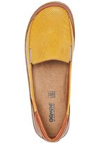 Gemini Slipper mit seitlich eingesetzten Gummiz&uuml;gen GELB-BRAUN