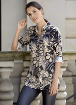 Longbluse mit Manschettenärmeln 