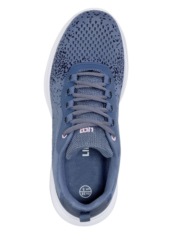 Schnür-Sneaker aus effektvoll strukturiertem Textilmaterial JEANSBLAU