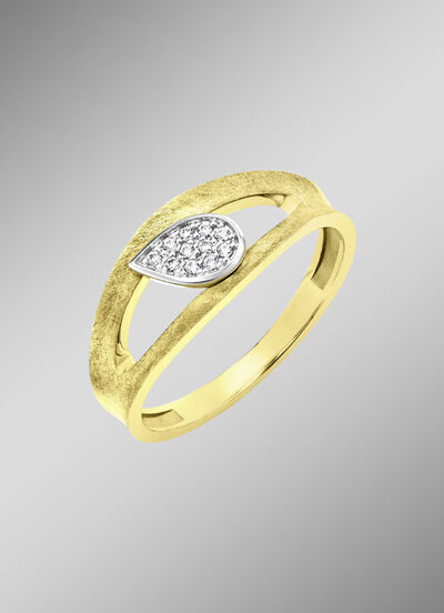 Raffinierter Damenring mit 11 Brillanten 