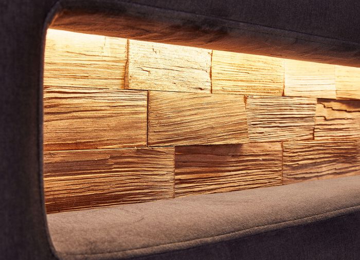 Boxspringbett mit mehrfarbig einstellbarer LED-Beleuchtung BRAUN