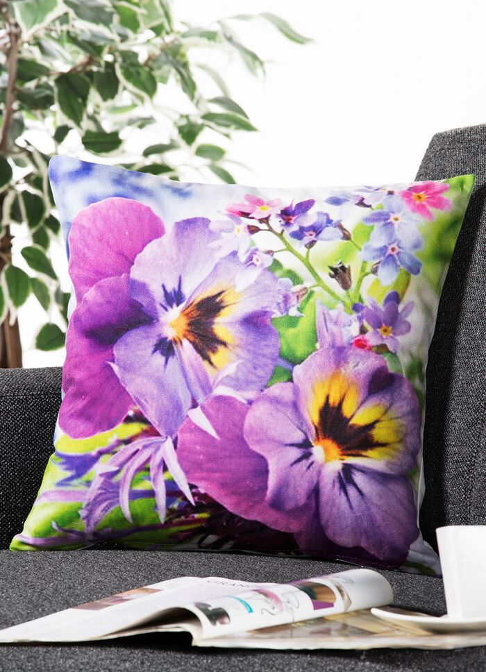 Kissenbezug mit Stiefm&uuml;tterchen-Motiv 