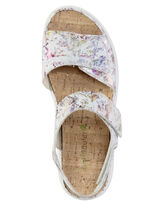 Waldläufer Sandale aus glänzend bedrucktem Nubukleder ECRU-BUNT