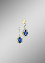 Ohrstecker mit echten Safir und echten Wei&szlig;topasen 