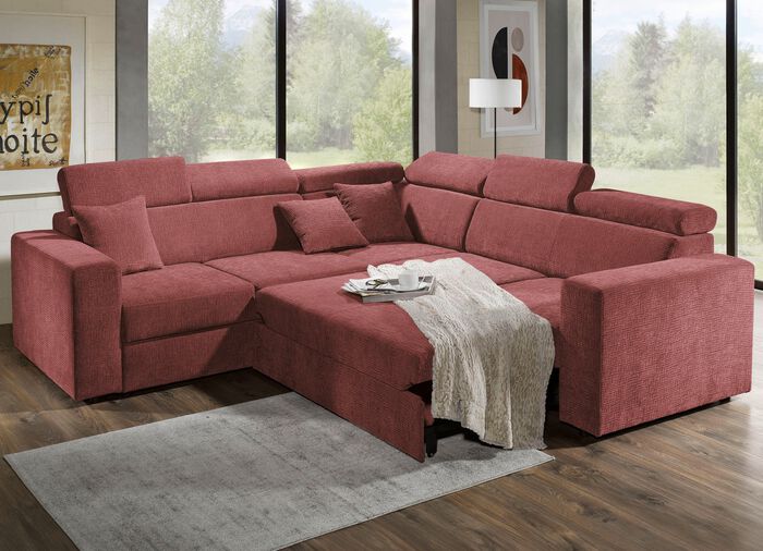 Polsterecke mit Bettfunktion und Bettkasten 