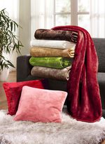 Premium Cashmere-Feeling Schlafdecken und Kissen ROT