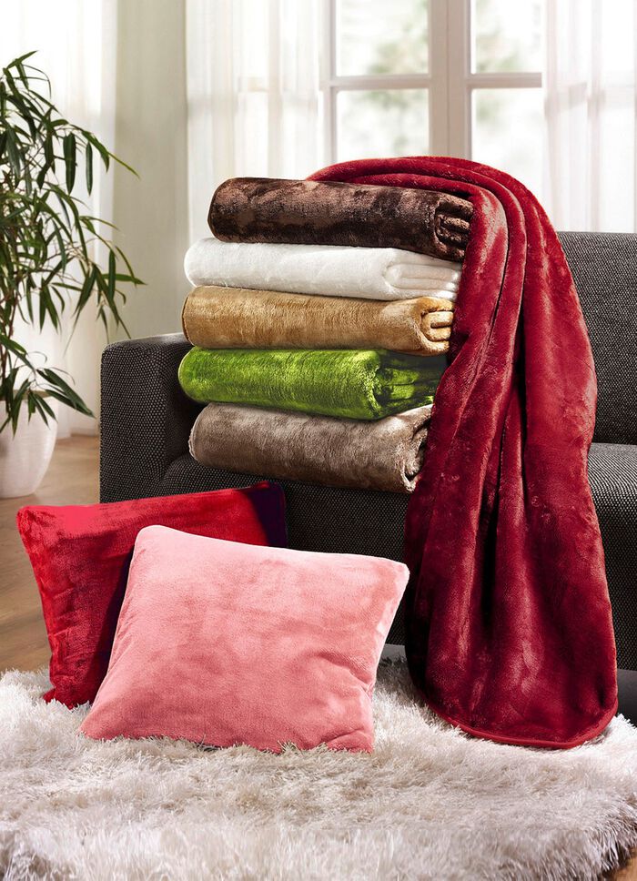 Premium Cashmere-Feeling Schlafdecken und Kissen ROT