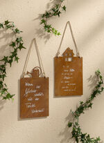 Schrifttafel aus Stahlblech 