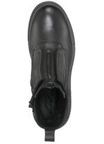 Libelle Bootie aus Nappaleder mit Zier-Rei&szlig;verschluss SCHWARZ