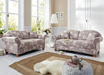 Romantisch-blumige Polstermöbel BRAUN-BEIGE