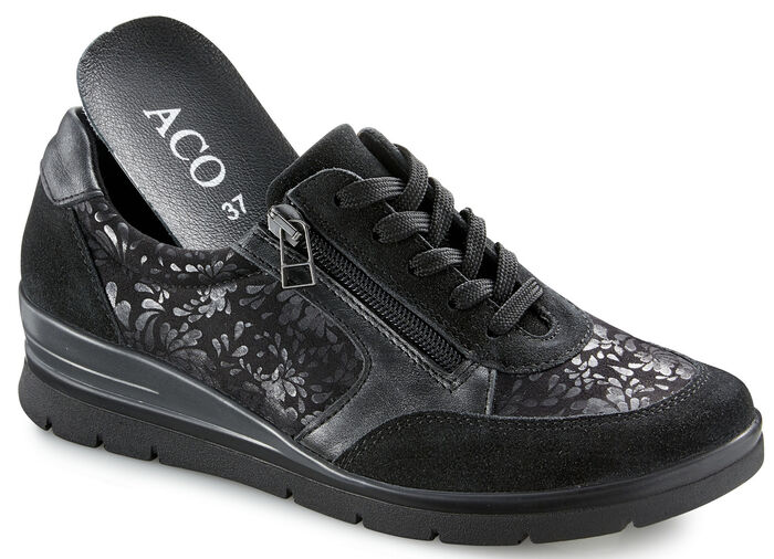 Schn&uuml;rschuh mi Seitenrei&szlig;verschluss SCHWARZ