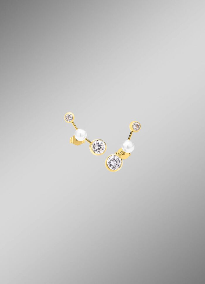 Tolle Ohrstecker mit S&uuml;&szlig;wasser-Zuchtperlen und Zirkonia 