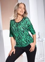 Shirt mit Strass- und Plättchenzier in 2 Farben GRÜN-SCHWARZ