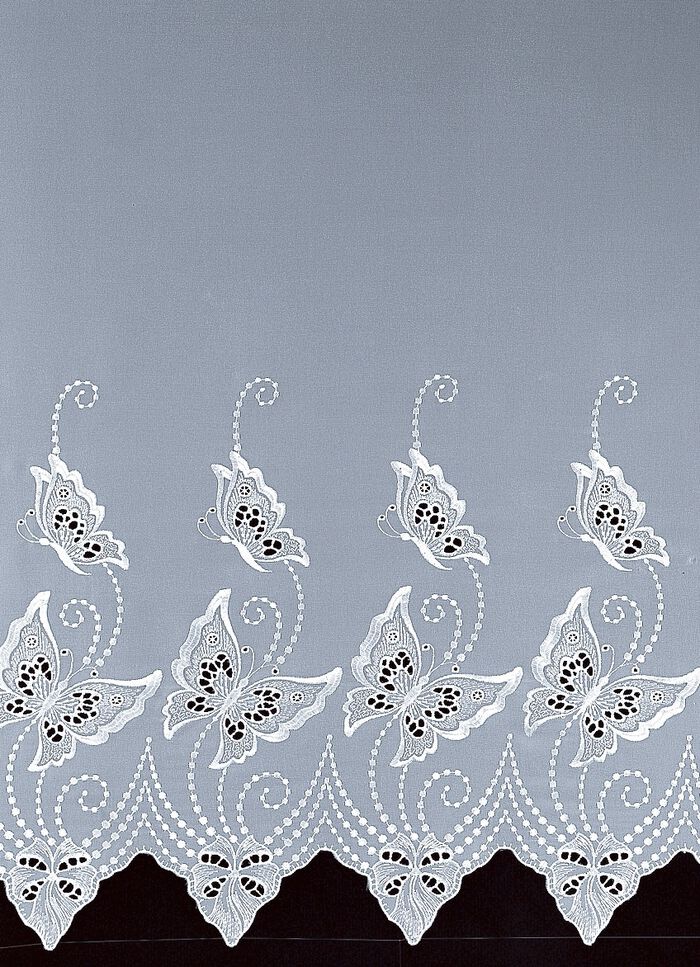 Langstore mit Plauener Stickerei WEISS