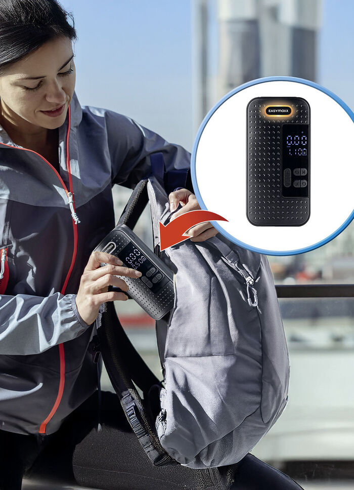 EASYmaxx Akku-Handkompressor mit LED-Beleuchtung 