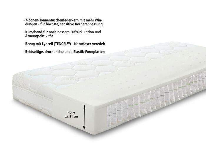 7-Zonen-Tonnentaschenfederkern-Matratze von Hemafa 