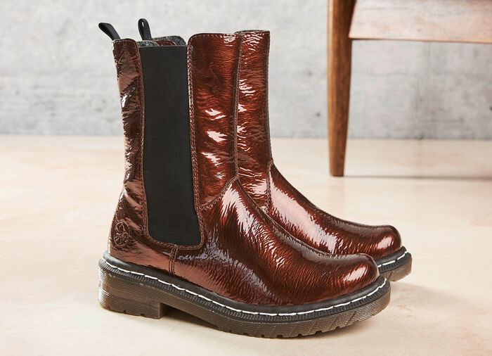 Rieker Stiefelette mit Antik-Schimmer WEINROT