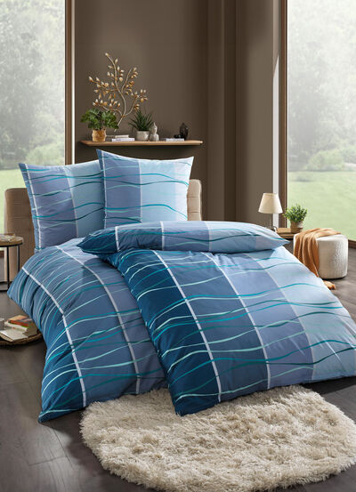 Beidseitig bedruckte Bettwäsche-Garnitur 