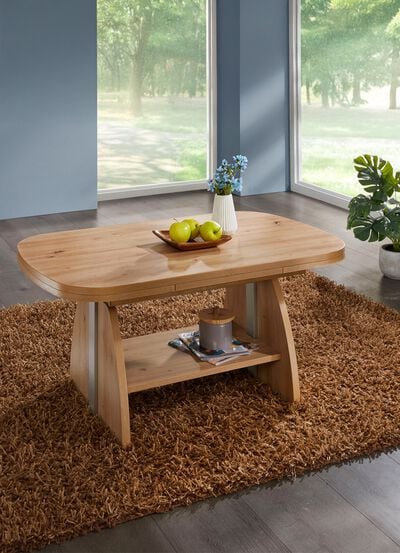 H&ouml;henverstell- und ausziehbarer Couchtisch  