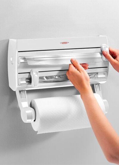 Leifheit Wandrollenhalter mit Abstellfl&auml;che f&uuml;r Gew&uuml;rze 