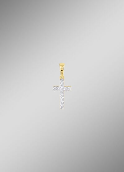 Kreuz-Anhänger mit 12 Diamanten 