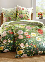 Wendebettw&auml;sche-Garnitur aus Mako-Satin GR&Uuml;N