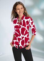 Shirtbluse mit Stehkragen ROT-WEISS