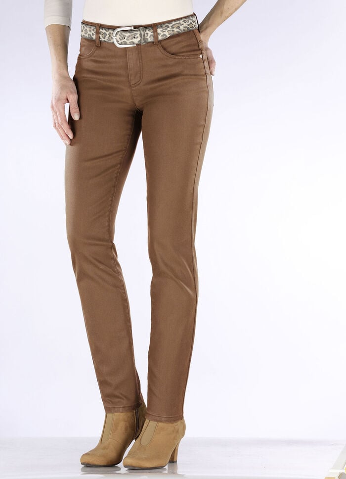 Hose in angesagter Leder-Optik COGNAC