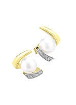 Ohrstecker mit Süßwasser-Zuchtperlen und synth. Zirkonia 