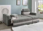Komfortable Polsterecke mit Bettfunktion GRAU-HELLGRAU