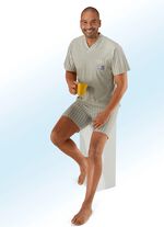 G&ouml;tting Shorty mit V-Ausschnitt, Brusttasche, Naturfaser 