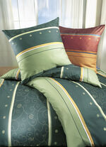 Bügelleichte Bettwäsche-Garnitur von Biberna GRÜN