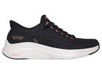SKECHERS, stylische Damen-Sneaker, mit geformter Slip-Ins Fersenplatte SCHWARZ