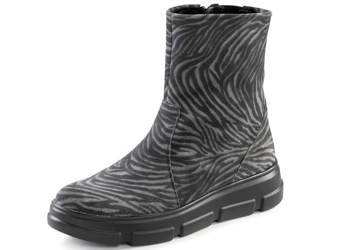 Waldl&auml;ufer Stiefelette mit Zebra-Dessin 