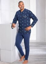 Schlafanzug mit V-Ausschnitt und Brusttasche 