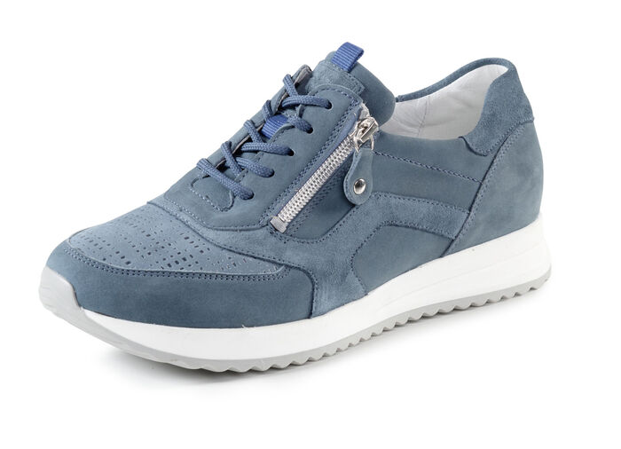 Waldläufer, bequeme Damen-Schnürschuhe, Weite H, mit herausnehmbarem Fußbett JEANS