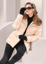 Jacke mit abnehmbarem Kunstpelz-Besatz am Kragen 