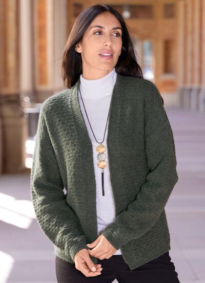 Strickjacke mit Alloverstruktur 