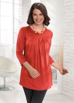 Longshirt mit vorderer Teilungsnaht TERRAKOTTA