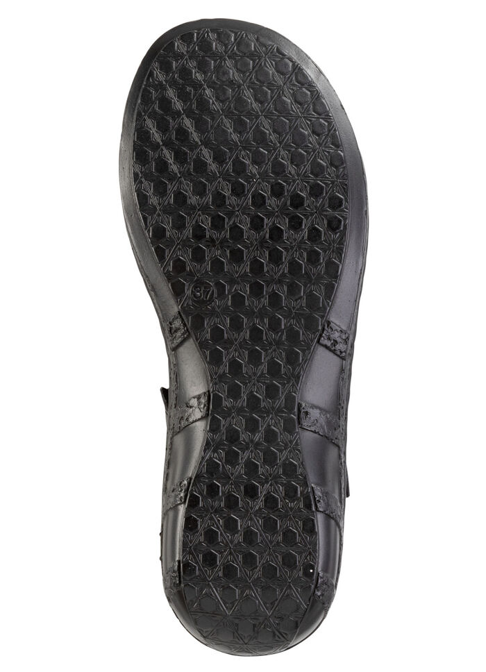 ELENA EDEN Sandale aus Nappaleder mit dezenter Knitter-Struktur SCHWARZ