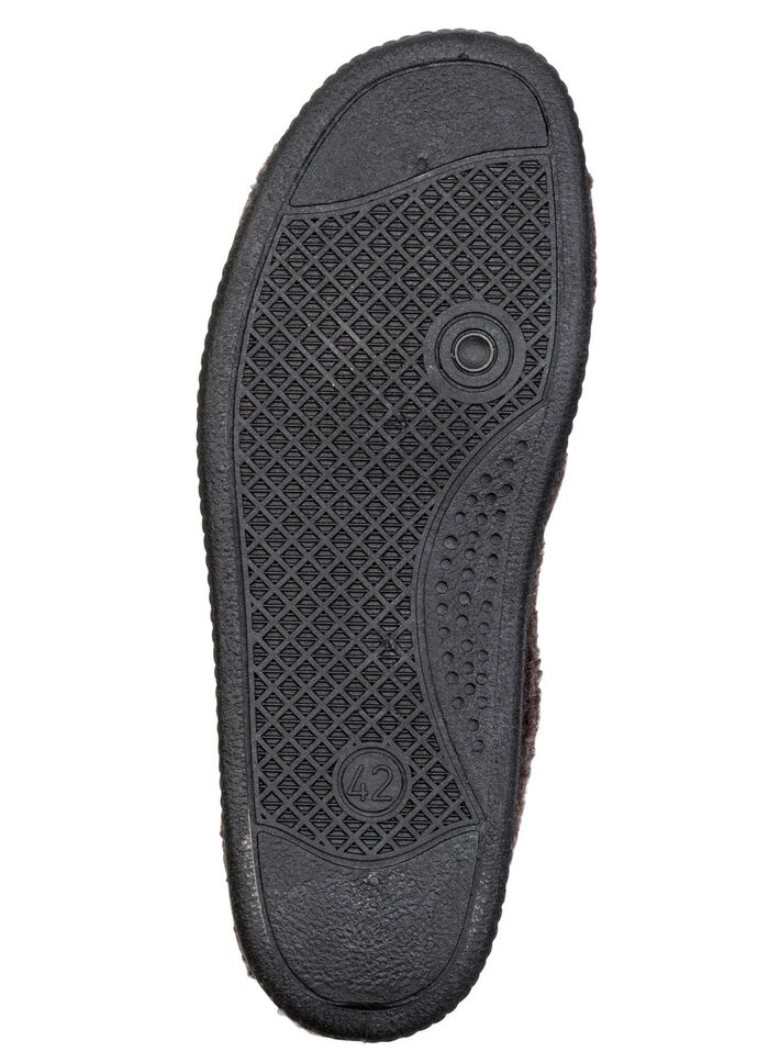 Gefütterte Herren-Hausschuhe, mit Schurwolle BRAUN