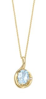 Schicker Anh&auml;nger mit echt Aquamarin und Erbskette 