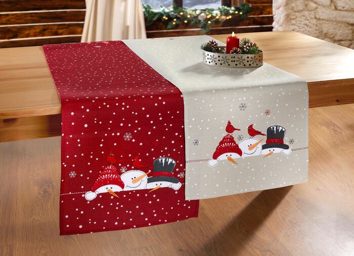 Zauberhafte Tisch- und Raumdekoration mit Schneemann-Motiven 