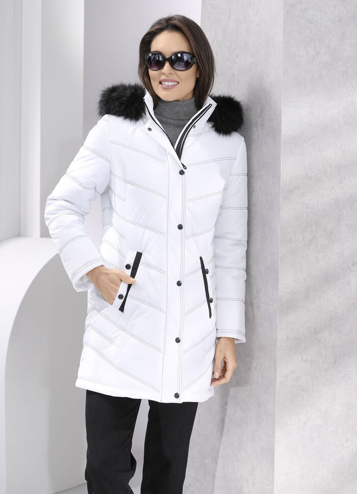 Longjacke mit abnehmbarer Kapuze 