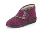 Warme Damen-Hausschuhe, Weite H, mit Klettverschluss BORDEAUX