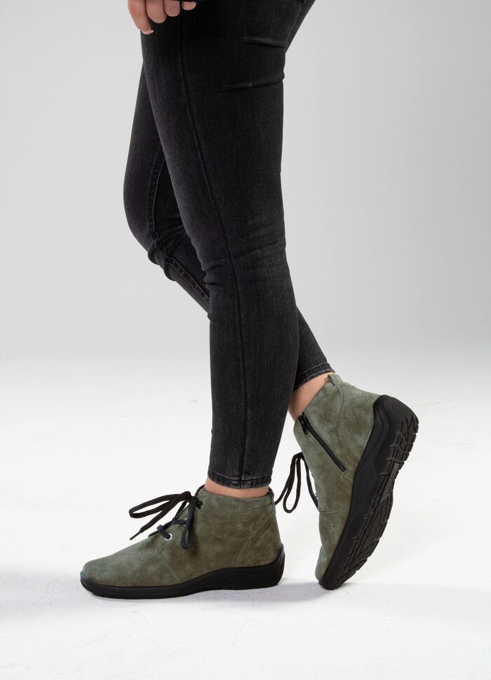 Waldl&auml;ufer, bequeme Damen-Boots, Winterschuhe, Weite H, mit herausnehmbarem Fu&szlig;bett KHAKI