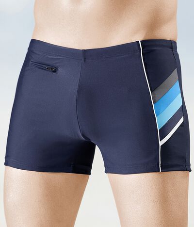 Naturana Badehose in höherer Kastenform mit Reißverschlusstasche 