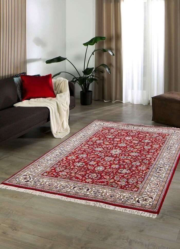 Handgekn&uuml;pfte Br&uuml;cken und Teppiche aus 100% Schurwolle ROT